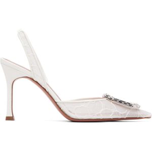 AMINA MUADDI White Camelia Lace Sling 90 Heels