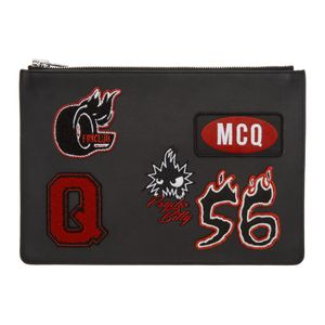 Pochette pour tablette noire Varsity Badge McQ Alexander McQueen pour homme