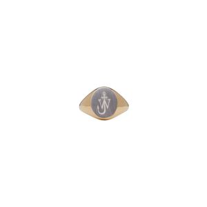 J.W. Anderson Metallic Gold & Silver Logo Signet Ring for men