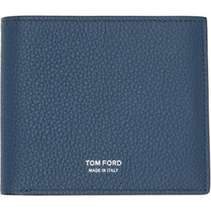 Tom Ford Blue Grain Leather Classic Bifold Wallet for men
