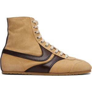 Dries Van Noten Brown Canvas High Top Sneakers for men