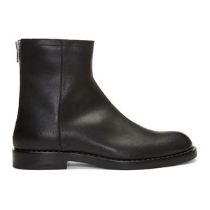 Maison Margiela Black Leather Zip Boots for men