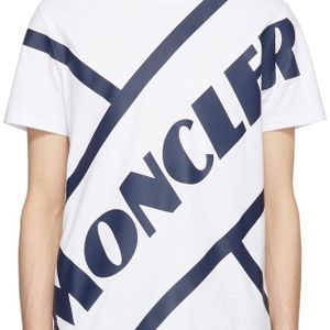 メンズ Moncler ホワイト テニス ロゴ T シャツ
