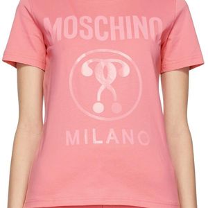 Moschino ピンク Double Question Mark T シャツ