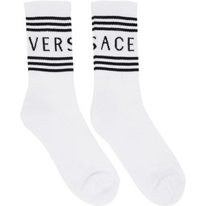 Versace ホワイト ロゴ ソックス