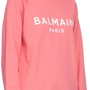 Balmain ピンク & ホワイト ロゴ スウェットシャツ
