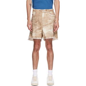 CAMPERLAB Natural Corduroy Print Denim Cutoff Shorts for men