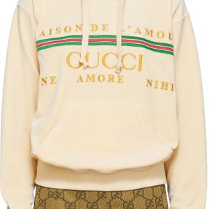 Gucci シェニール ロゴ フーディ ナチュラル