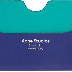 メンズ Acne ブルー ロゴ カード ケース