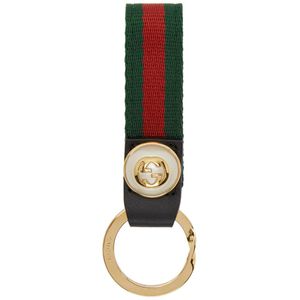 Gucci レッド And グリーン ウェブ キーチェーン