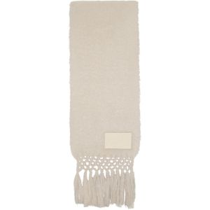 Jil Sander Black Off- Wool Blend Scarf