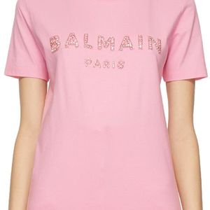Balmain ロゴ T シャツ ピンク