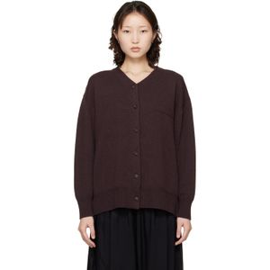Cordera Purple Burgundy Merino Wool Cardigan