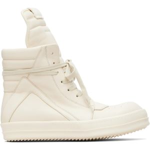 Rick Owens White Off- Temple Geobasket Sneakers for men