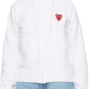 COMME DES GARÇONS PLAY Comme Des Garçons Play ホワイト Laye Heart ジップアップ フーディ