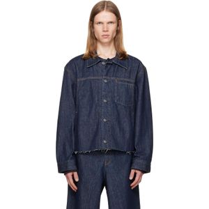 Helmut Lang Blue Cropped Denim Trucker Jacket for men