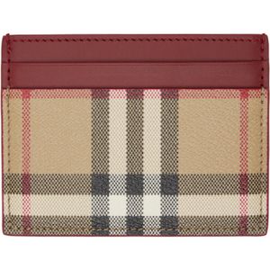 Burberry Purple Burgundy Check Card Holder