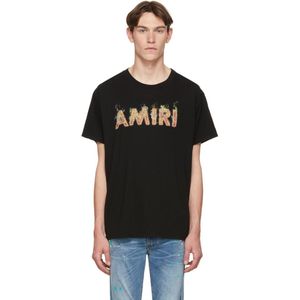 メンズ Amiri ブラック Flame ロゴ T シャツ