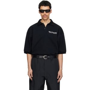 Willy Chavarria Black Football Polo for men