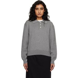 DUNST Grey Cashmere Collared Polo