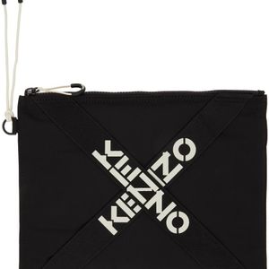 メンズ KENZO ラージ Sport ロゴ ポーチ ブラック