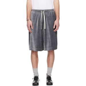 Lanvin Black Velvet Bermuda Shorts for men