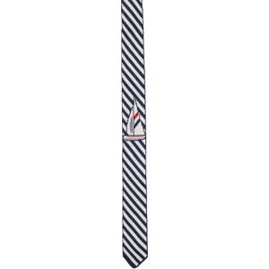 Thom Browne Sail Boat Pin Stripe Jacquard Knit Tie for men