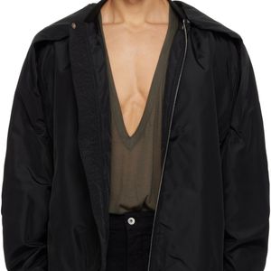 Rick Owens Black Concordians Convertible Jumbo Peter Flight Bomber Jacket for men