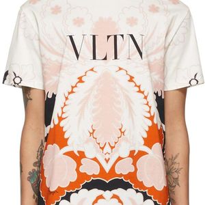 メンズ Valentino ホワイト & ピンク Vltn T シャツ