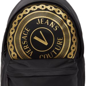 メンズ Versace Jeans Barocco ロゴ バックパック ブラック