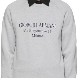 メンズ Giorgio Armani グレー Via Borgonuovo 11 スウェットシャツ