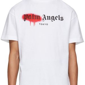 メンズ Palm Angels ホワイト Tokyo スプレー T シャツ