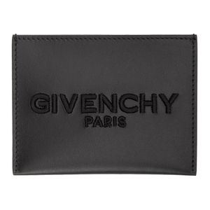 メンズ Givenchy ブラック エンブロイダリー ロゴ カード ホルダー