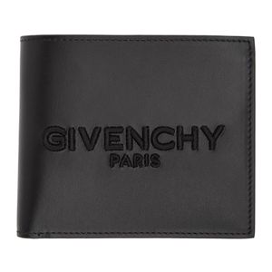 メンズ Givenchy ブラック エンブロイダリー ロゴ ウォレット