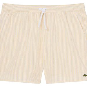 Lacoste Black Mid Length Striped Textured Swim Trunks Mh9089 51 1Iy" for men