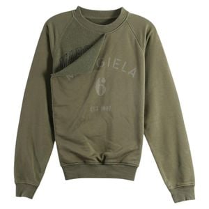 MM6 by Maison Margiela Green Tear Away Logo Sweatshirt "Washed" Sh2Gu0035M25013728" for men