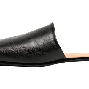 Our Legacy Black Cigarr Slipper "Sombre Satin Bovine" A2257Css" for men