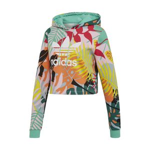 Adidas Black Originals Tropicalage Cropped Hoodie Fh7992"