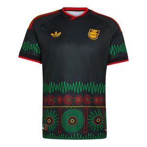 Adidas Black Football Jamaica 26 X Bob Marley Away Jersey Kd0957" for men