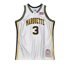 Mitchell & Ness Black Ncaa Jersey "Marquette 2002 Dwyane Wade" Ajy54490 Mau02Dwawhit" for men