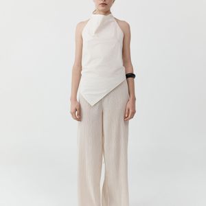 St. Agni White Mini Pleat Pants