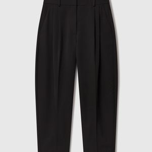 Stella McCartney Black Pleated High-Rise Wool Pants