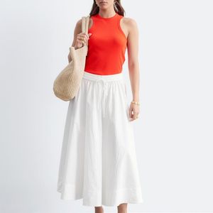 & Other Stories White Gathered A-Line Maxi Skirt