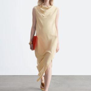 & Other Stories White Scarf-Detail Midi Dress