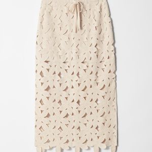& Other Stories Natural Crochet Midi Skirt