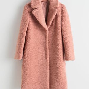 & Other Stories Orange Faux Shearling Teddy Coat