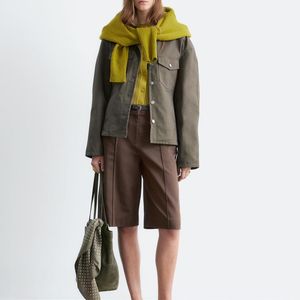 & Other Stories Brown Tailored Cotton Bermuda Shorts