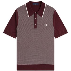 Fred Perry Purple Tonic Waffle Knitted Shirt for men