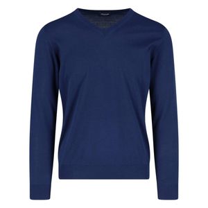 Drumohr Blue V-Neck Sweater for men
