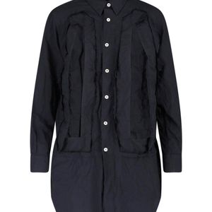 Comme des Garçons Blue Ruffle Detail Button-Down Shirt